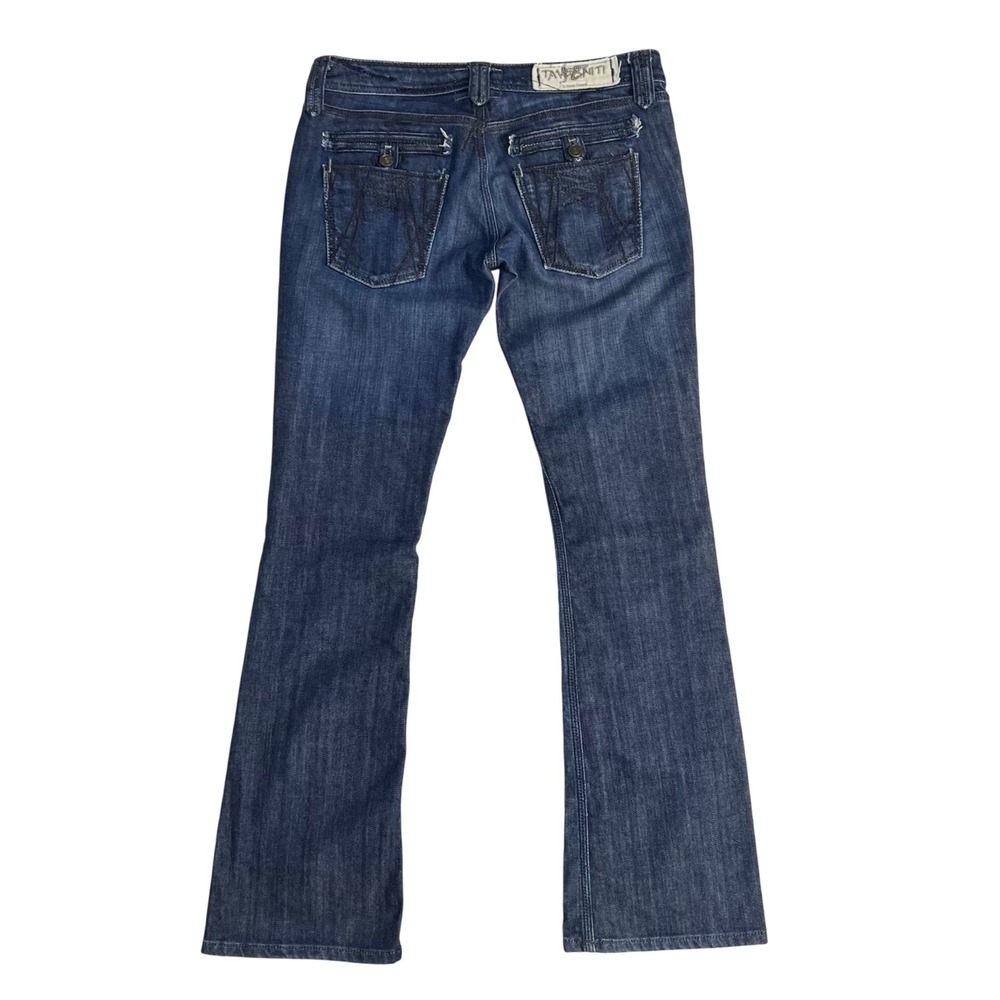 Taverniti So Jeans Janis Punk Women Size 29 Dark Blue Distressed Low Rise Flare - Picture 2 of 13